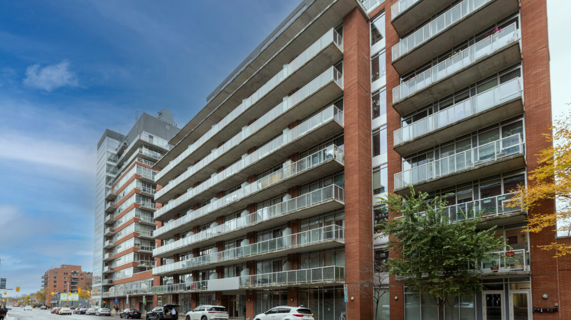 Modern condo building exterior in Ottawa’s Byward Market