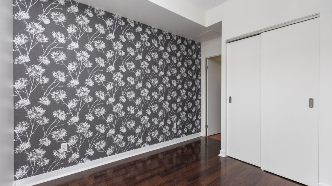 Bedroom with large window in Byward Market condo