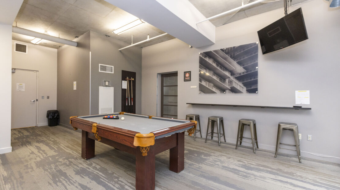 Pool table area in common space of Byward Market condo