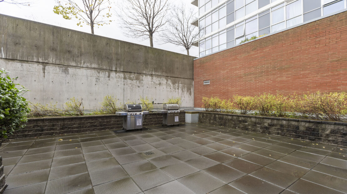 BBQ patio area with seating in Ottawa condo