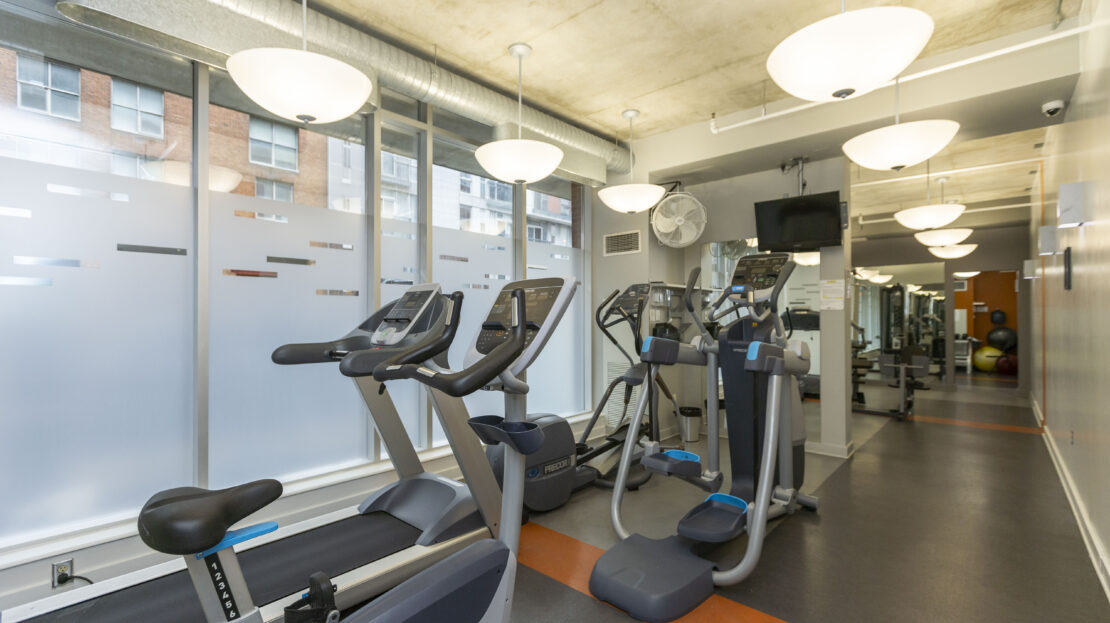 Modern fitness center at Byward Market condo