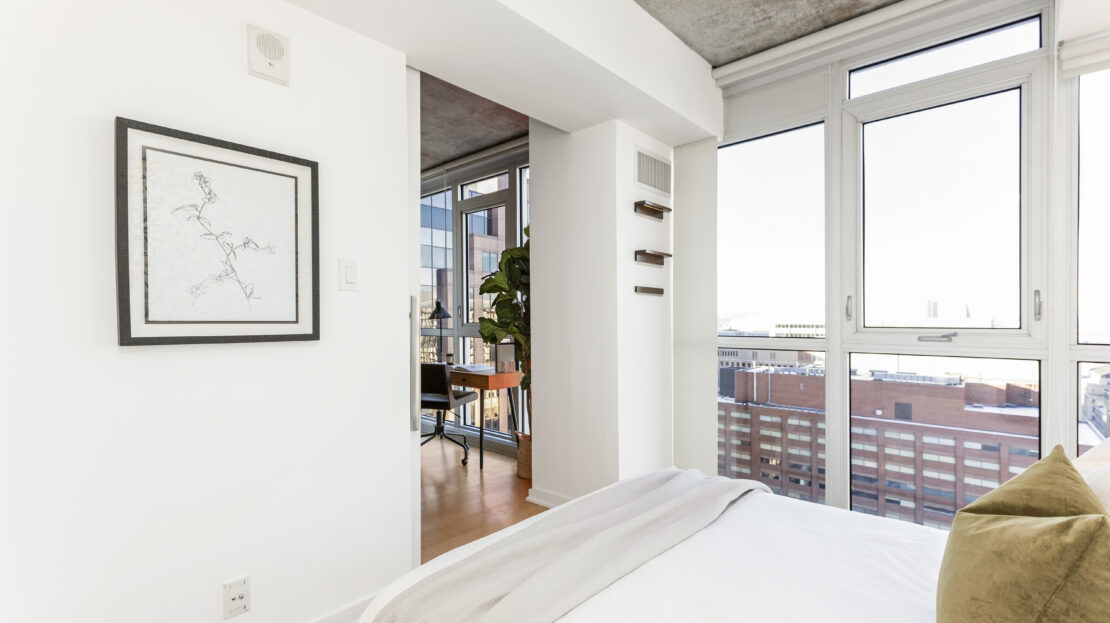 Bedroom with natural light and modern design