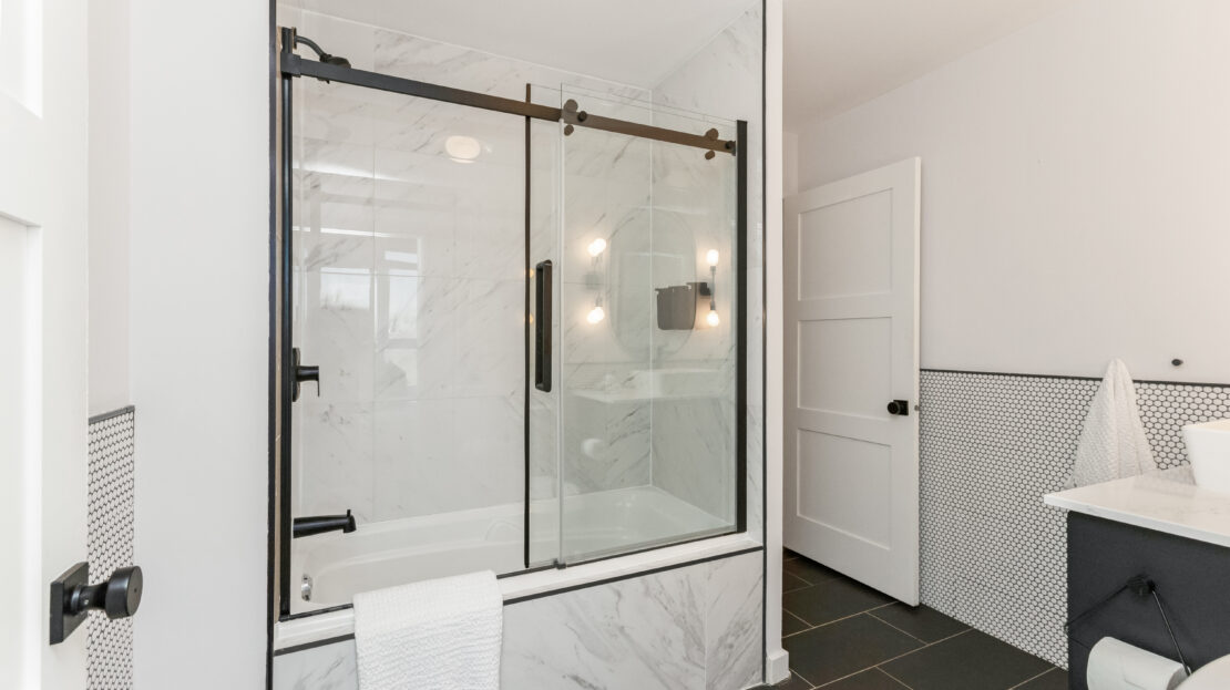 Bathroom with modern fixtures and finishes