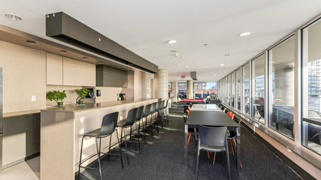 Resident lounge in modern condo building