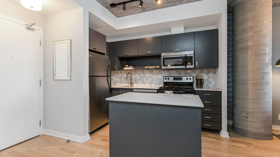 Modern kitchen with sleek quartz countertops